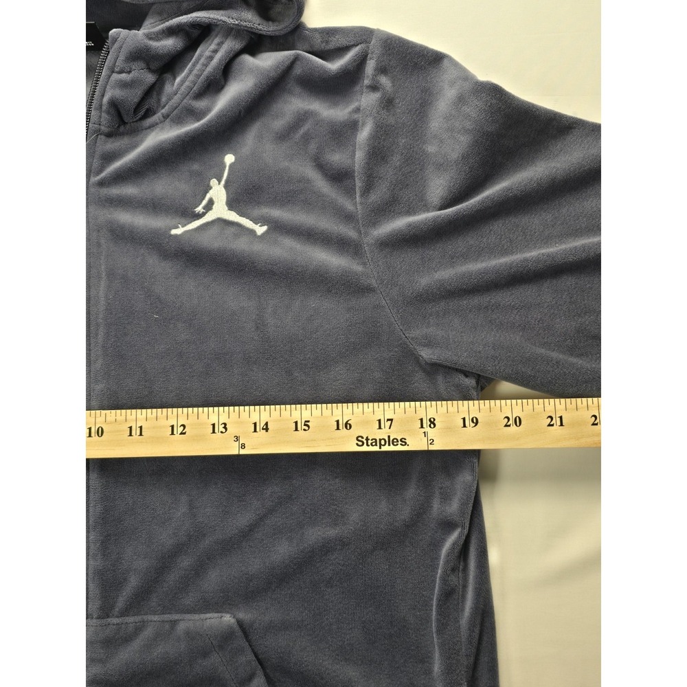 Jordan Nike Velour Hoodie Navy Blue Youth Girls XL - Picture 6 of 9